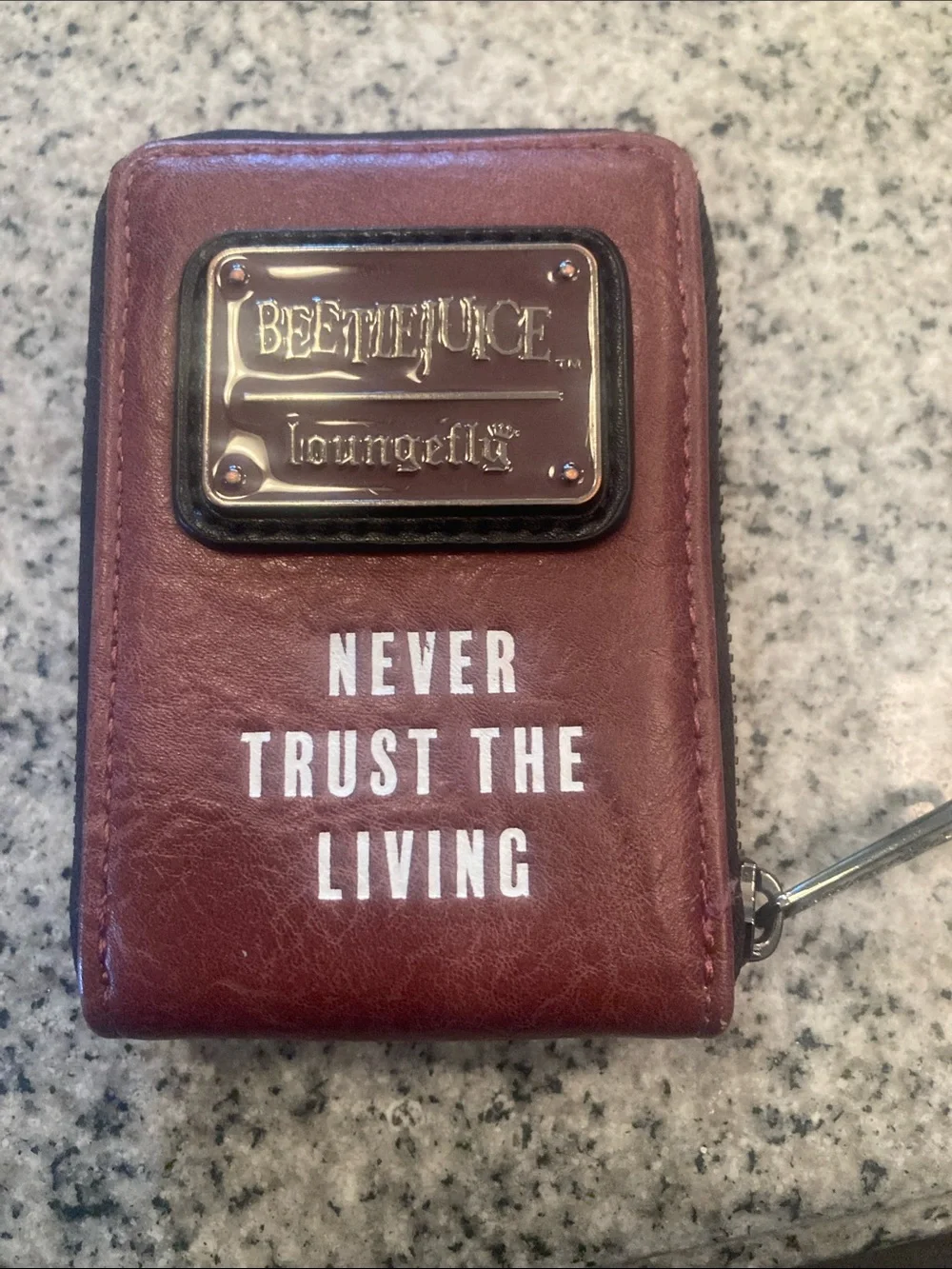 Brown Novelty 'Handbook for the Recently Deceased' Zip Wallet